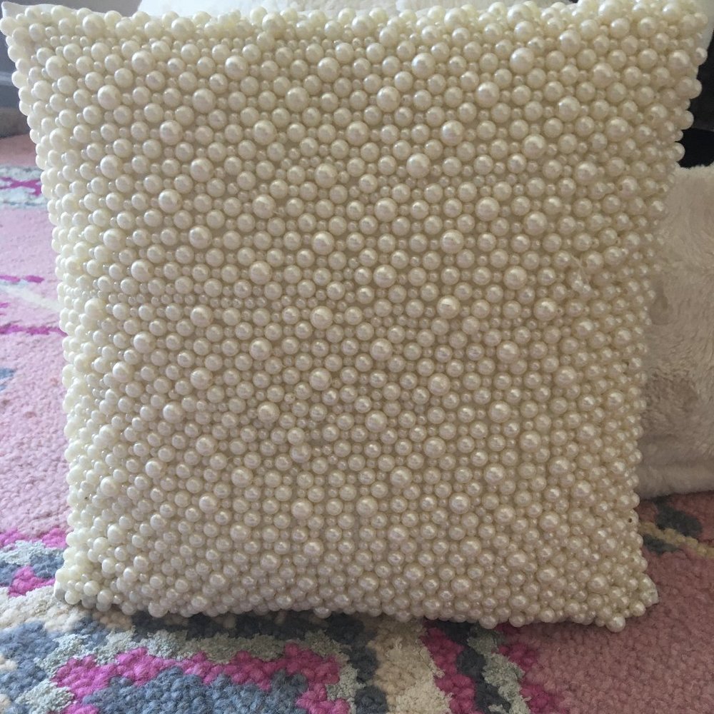 12x12 Pearl Embellished Pillow
